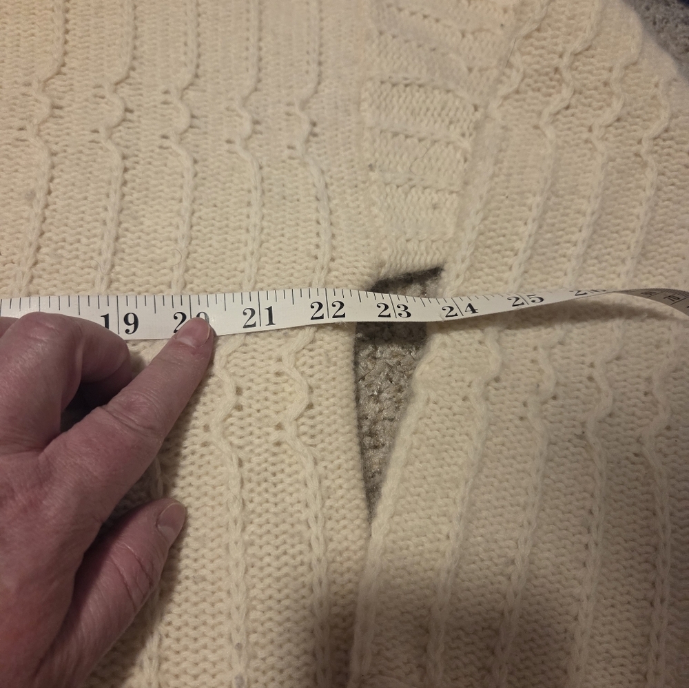 Vintage Limited Lambswool Angora Rabbit Henley Sweater Knit Ivory Womens Medium - Picture 4 of 6